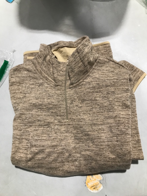 Photo 1 of Aleumdr Women Casual Long Sleeve 1/4 Zipper Color Block Sweatshirts Stand Collar Pullover Tunic Tops with Pockets S-XXL Large A Khaki