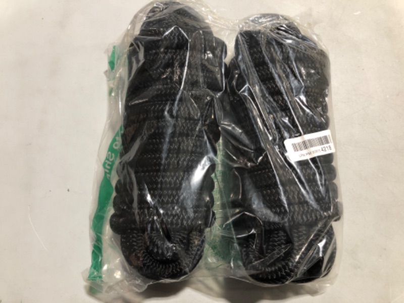 Photo 2 of Amarine Made Double Braided Nylon Dock Lines 9500 lbs Breaking Strength (L:25 ft. D:3/4 inch Eyelet: 12 inch) Marine Mooring Rope Boat Dock Lines Working Load Limit:1900 lbs (Black) (2-PACK)