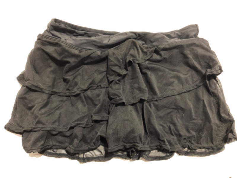 Photo 2 of Aleumdr Women's Waistband Layered Swimdress Ruffle Swim Skirt Swimsuit Bottom XX-Large Black