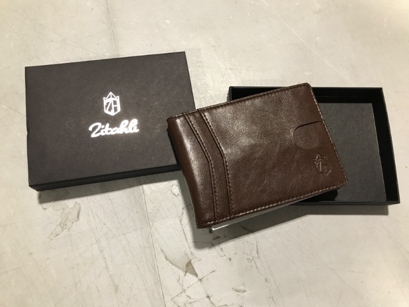 Photo 2 of Zitahli Slim Wallet With Air Tag Holder, 12 Slots Vegan Leather Wallet With RFID Protection Classic Coffee