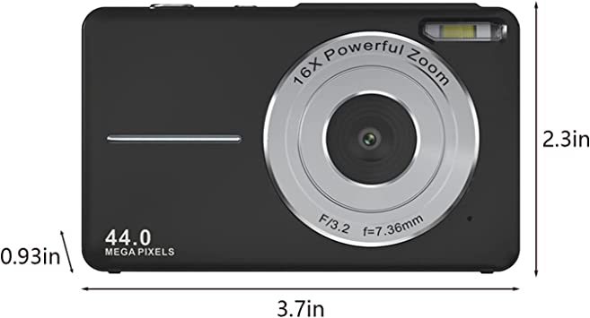 Photo 1 of 1080P HD Digital Camera Video Camera Small Camera, 2.5in LCD Display Screen, 32GB Micro SD Cards, 16X digital Zoom, Kids Digital Camera for Girls Boys Adults- black
