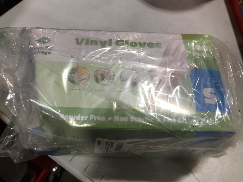 Photo 2 of [200 Pack] Clear Powder Free Vinyl Disposable Plastic Gloves Small - Clear