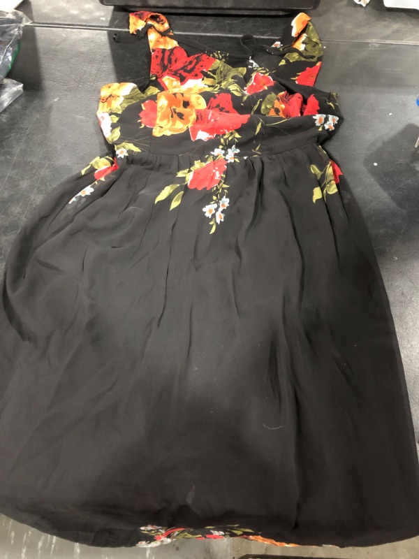 Photo 2 of  Womens Black Floral Summer Dress SIZE Small
