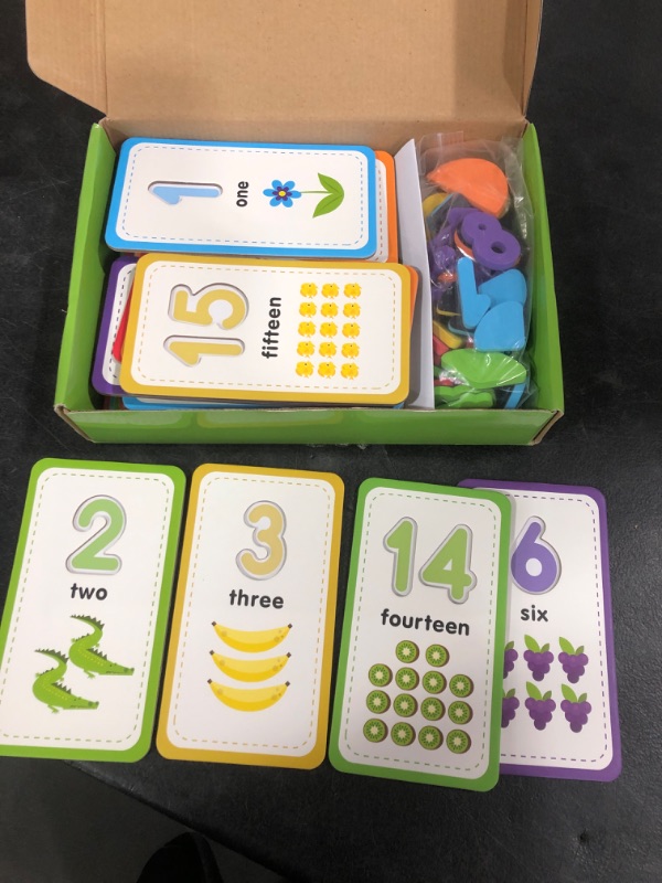 Photo 2 of Curious Columbus Toddler Flash Cards - Jumbo Number Flash Cards and Magnetic Numbers - Math Learning Games Number Card Set with Fraction Flash Cards - Pre K Homeschool Preschool Learning Activities