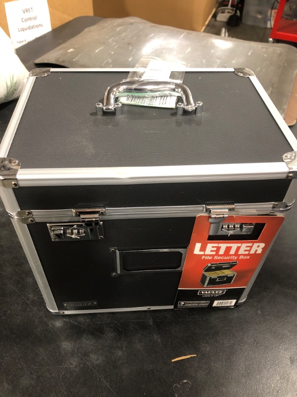 Photo 2 of Vaultz Locking File Organizer Box - 13.5 x 13.25 x 10.5 Inch Large, Portable Locking Storage Box for Filing Letters & Documents w/ Combination Lock, Black Black Letter