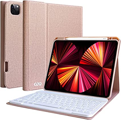 Photo 1 of iPad Pro 11 Inch 2021 Case with Keyboard, Keyboard Case for iPad Pro 11-inch (3rd Gen/ 2nd/1st Gen)- Wireless Detachable Keyboard- with Pencil Holder- Flip Stand Cover for iPad Pro 11 2021
