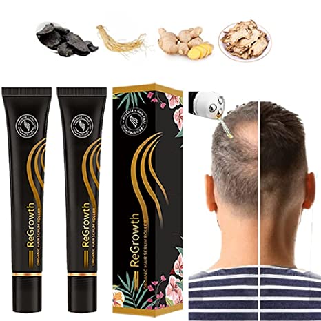 Photo 1 of 2 Pcs Regrowth Organic Hair Serum Roller, Herbal Rolling Ball Massage Hair Reactive Serum, Hair Growth Serum for Natural Hair, for Stronger, Thicker Hair, for Receding Hairline & Pattern Baldness.
