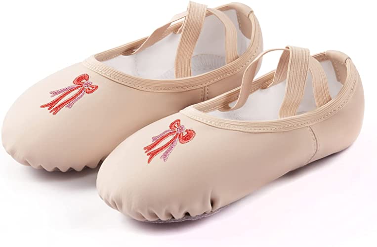 Photo 1 of DyingSwan Toddler Ballet Shoes for Girls, Soft Leather Ballet Slippers, No-Tie Ballet Shoes Dance Shoes for Girls (Toddler/Little/Big Kid/Women) size 39EU US 6.5
