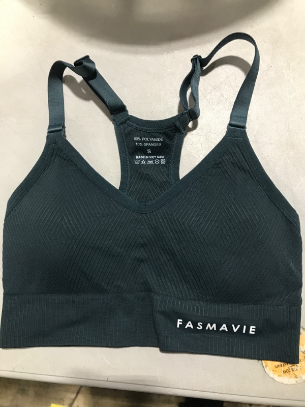 Photo 1 of FASMAVIE GRAYISH-BLUE SPORTS BRA- SIZE S