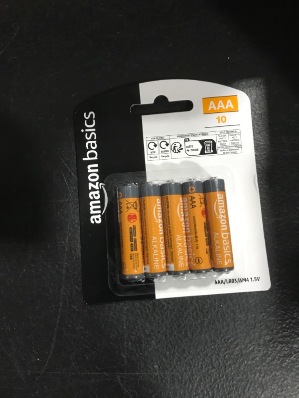 Photo 2 of Amazon Basics 10 Pack AAA High-Performance Alkaline Batteries, 10-Year Shelf Life 10 Count (Pack of 1)