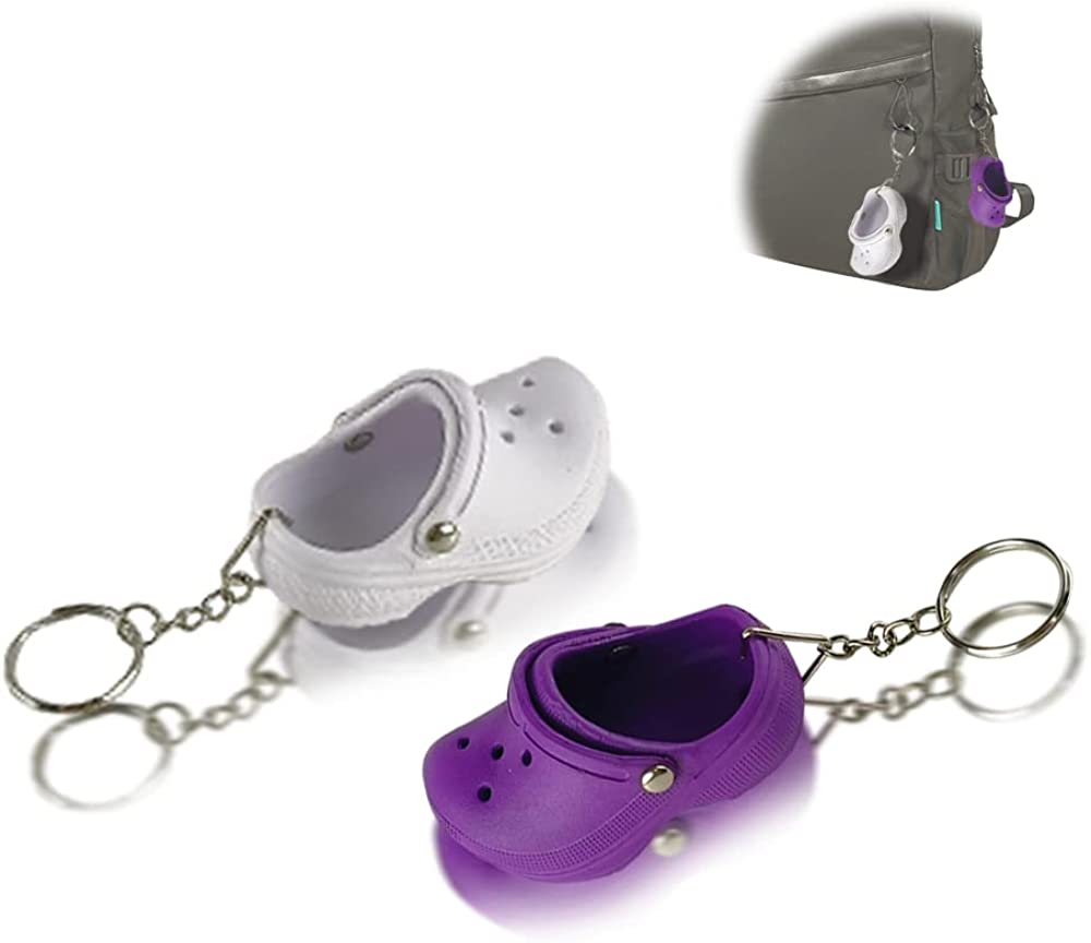 Photo 1 of 2 PC DIY Crafting Cute Keychain Shoe Charms Pendant Shoe Decor for Mini Backpack Clip Birthday Party for Boy Girl - Purple ? White
