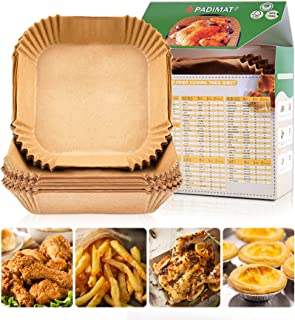 Photo 1 of Air Fryer Disposable Paper Liners, 120 Pcs Square Parchment Cooking Non-Stick Liner for Airfryer, Microwave Oven, Frying Pan, 6.3 Inch Oil-proof Air Fryers Filters Sheet for 2 3 4 4.5 Qt Baking Basket
