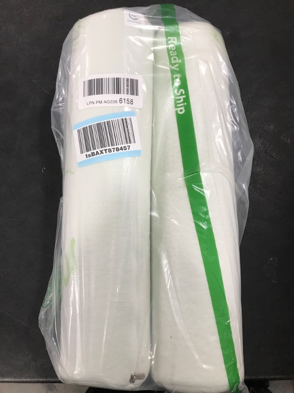 Photo 1 of 2 Pack Bamboo Cervical Neck Roll Memory Foam Pillow, Bolster Pillow, Round Neck Pillows Support for Sleeping | Bolster Pillow for Bed, Legs, Back and Yoga | 4 Inch Diameter x 17 Inches Long