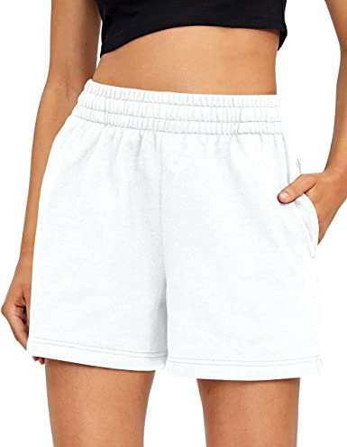 Photo 1 of  Womens Shorts Casual Summer Drawstring Comfy Sweat Shorts Elastic High Waist Running Shorts with Pockets size small 