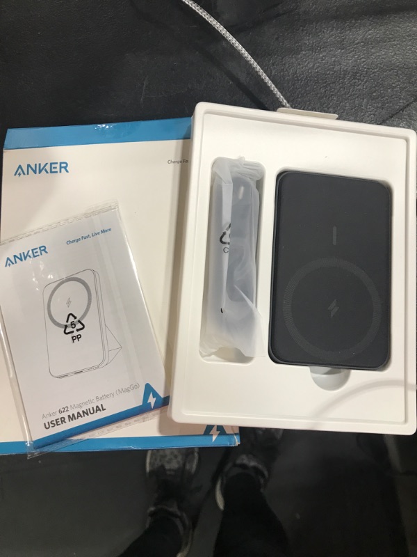 Photo 2 of Anker 622 Magnetic Battery (MagGo), 5000mAh Foldable Magnetic Wireless Portable Charger and USB-C for iPhone 13/12 Series (Interstellar Gray)