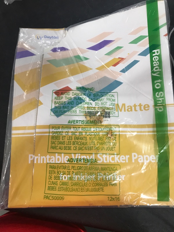 Photo 2 of Premium Printable Vinyl Sticker Paper - 50 Matte White Waterproof Decal Paper Sheets for Inkjet Printer Standard Letter Size 8.5"x11"