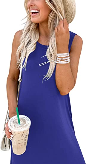 Photo 1 of ANRABESS Women's Casual Loose Sundress Long Dress Sleeveless Split