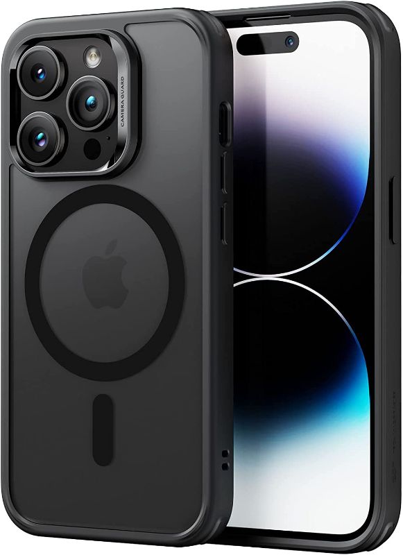 Photo 1 of ESR Classic Hybrid Magnetic Case with HaloLock, Compatible with iPhone 14 Pro, Compatible with MagSafe, Shockproof Military-Grade Protection, Scratch-Resistant Back, Frosted Black