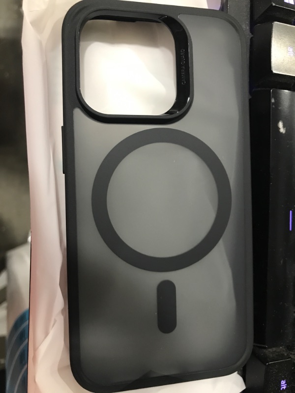 Photo 1 of ESR Classic Hybrid Magnetic Case with HaloLock, Compatible with iPhone 14 Pro, Compatible with MagSafe, Shockproof Military-Grade Protection, Scratch-Resistant Back, Frosted Black