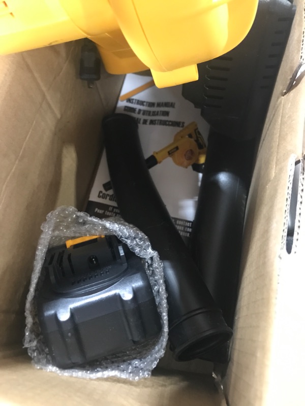 Photo 4 of Alloyman Leaf Blower, 20V Cordless Leaf Blower, with 4.0Ah Battery & Charger, 2-in-1 Electric Leaf Blower & Vacuum for Yard Cleaning/Snow Blowing. Yellow1