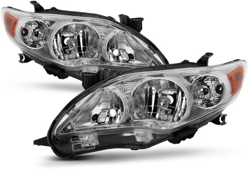 Photo 1 of ACANII - For 2011 2012 2013 Toyota Corolla Chrome Housing Headlights Headlamps Assembly Replacement Pair Set Left+Right
