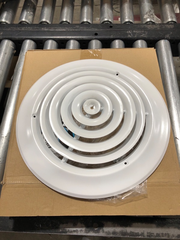 Photo 2 of 10" Round Ceiling Diffuser - Easy Air Flow - HVAC Vent Duct Cover [White] - [Outer Dimensions: 13.75"]