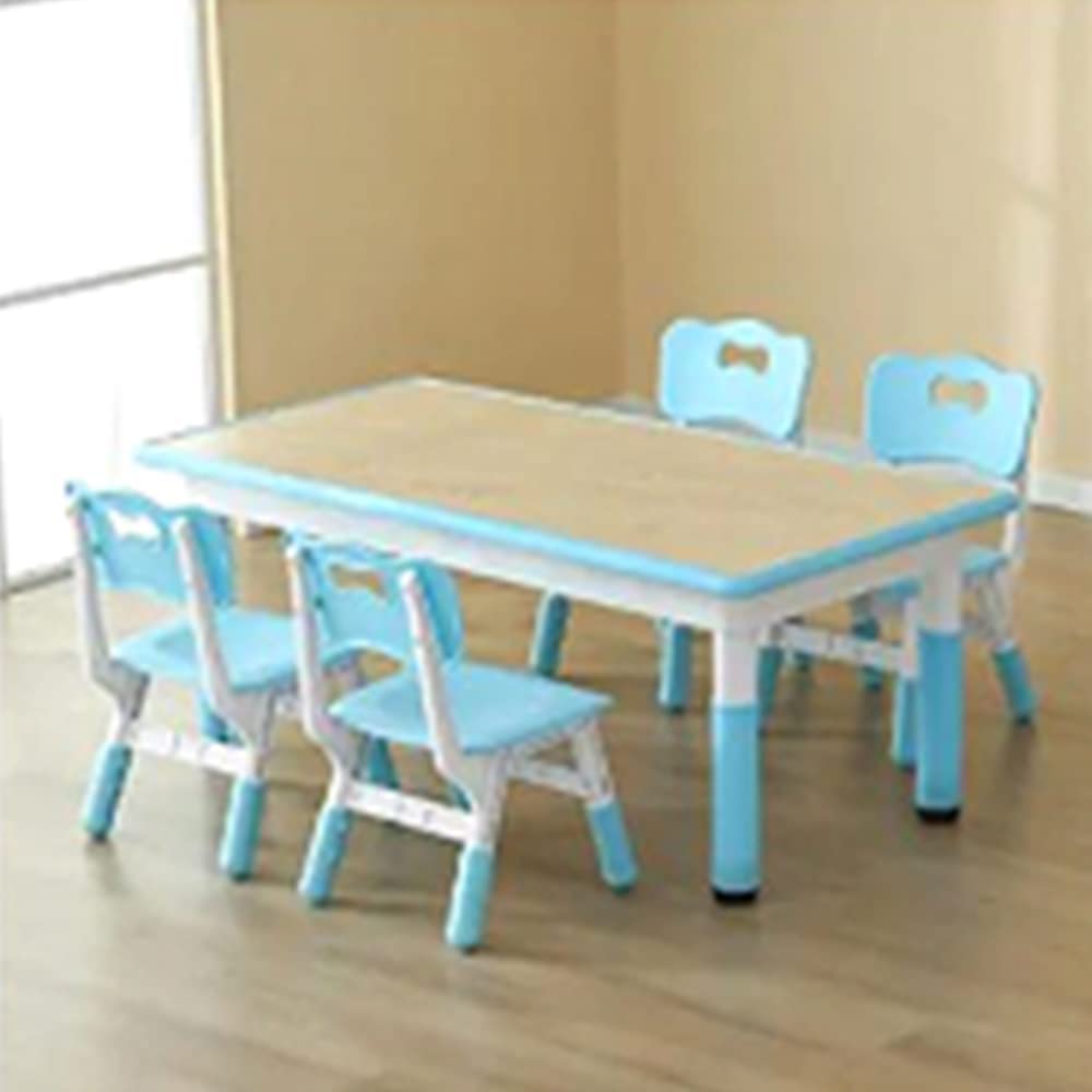 Photo 1 of HAPPYMATY Kids Table and Chair Set 2-8 Year Old, Height Adjustable, Easy to Wipe Graffiti Table and Chairs for Toddlers/Children Reading, Drawing, Eating, Studying, Parent-Child Interaction