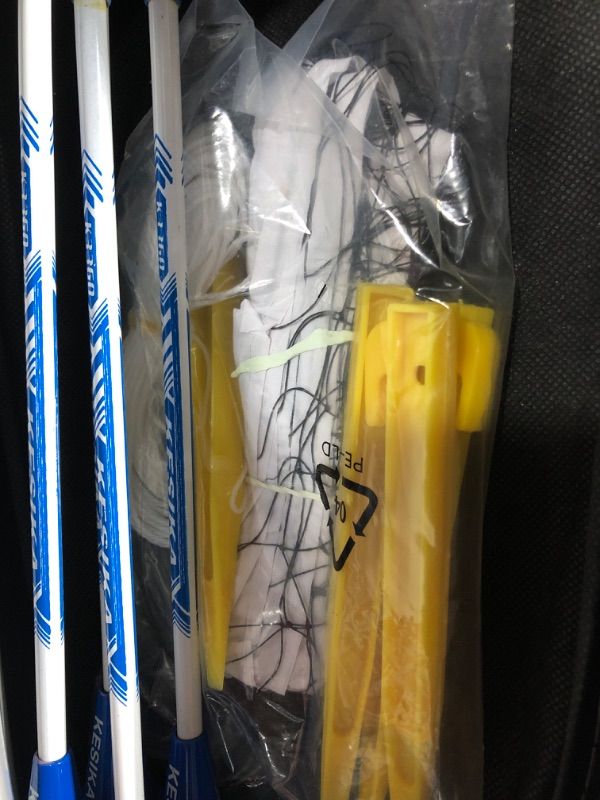 Photo 1 of Badminton Racquets, Lightweight Carbon Fiber Badminton Set, Badminton Set of 4 Rackets for Adult and Children, Including 4 Rackets, 3 Shuttlecocks, 4 Overgrip and Portable Case
