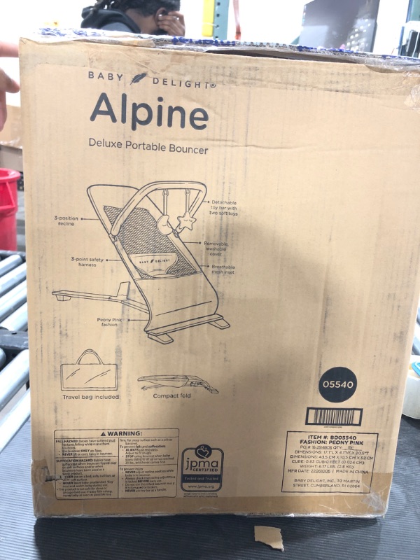 Photo 1 of Baby Delight Alpine Deluxe Portable Bouncer | Infant | 0 – 6 Months | Peony Pink
