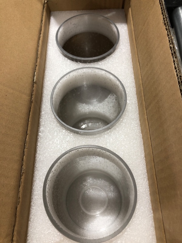 Photo 1 of 3 Pack Seeded Glass Shade Covers with 1 5/8 Inch Fitter, 5.7 Inch Height and 3.9 Inch Diameter, Clear Cylinder Bubble Glass Lamp Shade Replacements, Seeded Glass Replacement for Light Fixtures