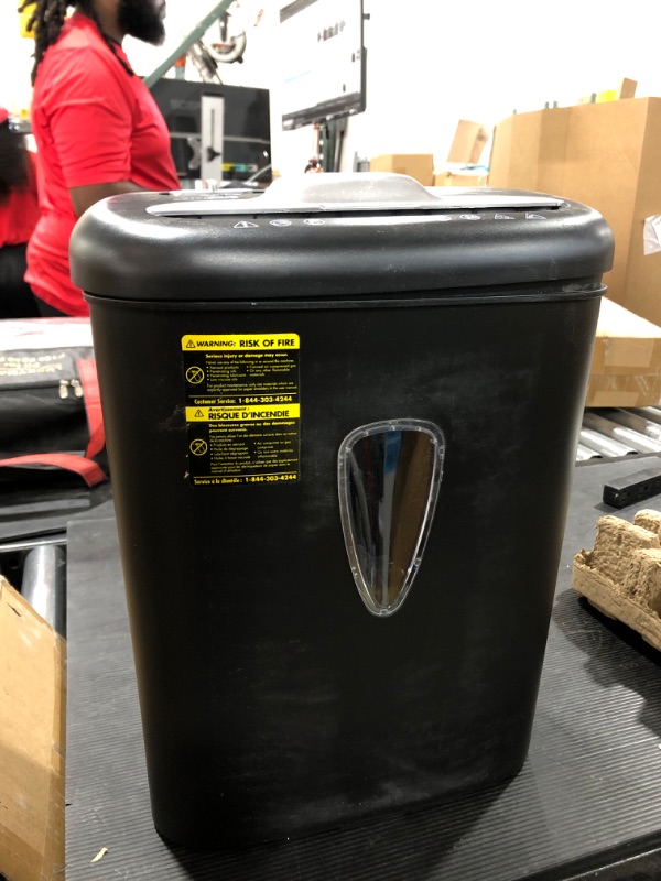 Photo 1 of Amazon Basics 8-Sheet Cross Cut Paper Shredder and Credit Card Shredder with 4.1 Gallon Bin 8 Sheet Shredder