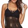 Photo 1 of AnnJo Women Two Piece Lace Swimsuit Sexy See Thru Crochet Blouson Tankini Sets L 