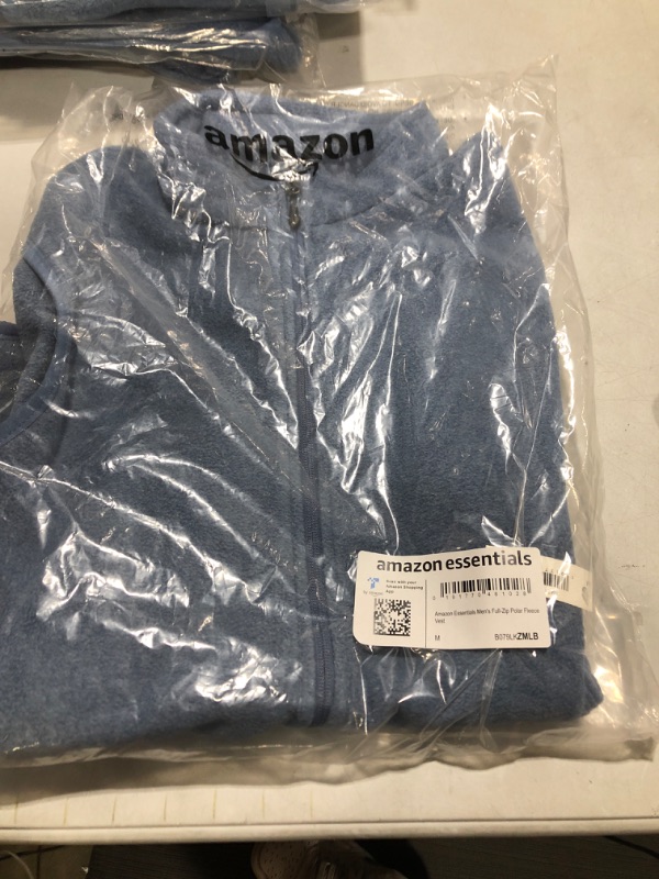 Photo 2 of Amazon Essentials Men's Full-Zip Polar Fleece Vest (Available in Big & Tall) Polyester Blue Heather Medium