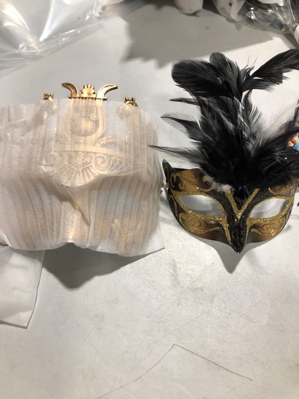 Photo 2 of  Gold Roman Warrior Men Mask Venetian Couple Masks For Masquerade / Party / Ball Prom / Mardi Gras / Wedding / Wall Decoration(elastic band) 