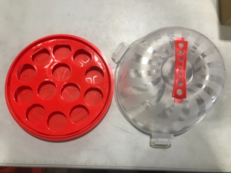 Photo 1 of Cake Cupcake Carrier with Lid and Handle | 9" Round Cake Container Holder with Dome Cover | Plastic Pie Carrier Cake Storage Container | Easy Transport for Bunt Cake Keeper Platter Tray 