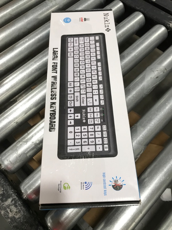 Photo 3 of Nuklz N Magnus 325 | Wireless Large Print Full Size Computer Keyboard | High Contrast Black & White Keys | Soft Buttons | Ideal for Visually Impaired, Beginners and Seniors | Plug & Play