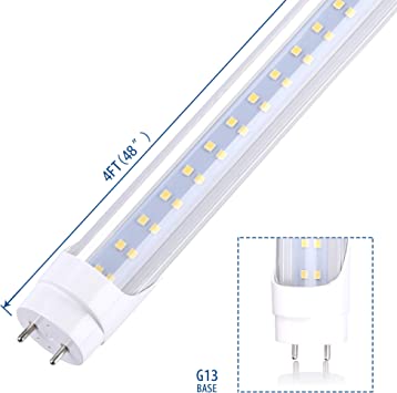 Photo 1 of  T8 4ft Led Tube Light Replacement 5000k  28w 2 Row White, D 4 Pack
