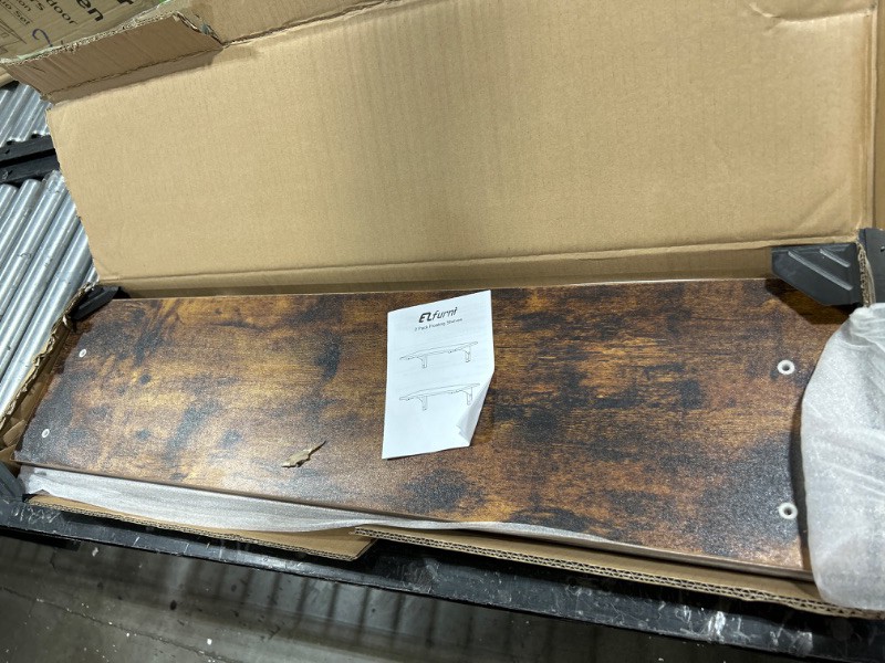 Photo 1 of 2 FLOATING SHELVES -BROWN 
DIMENSIONS-33X8.4X2.6 INCHES 