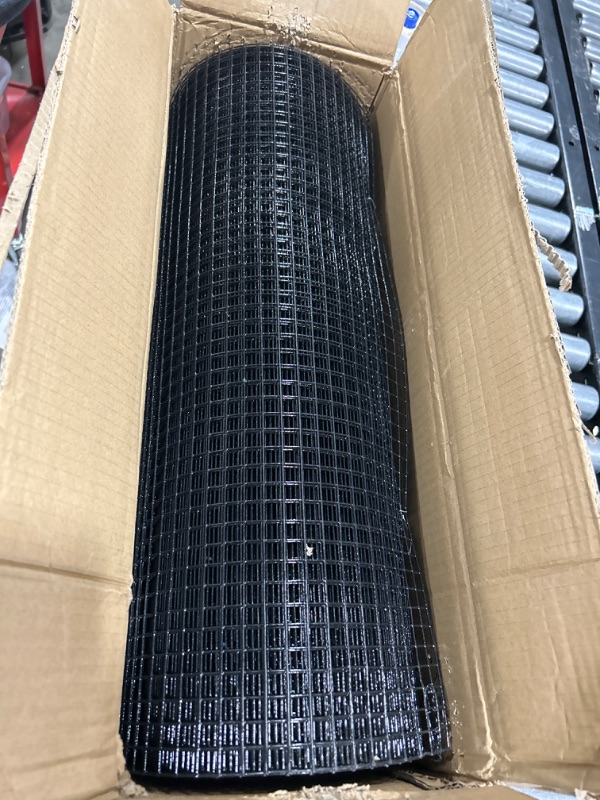 Photo 2 of 24'' x 50' 1/2inch Hardware Cloth 19 Gauge Black Vinyl Coated Welded Fence Mesh for Home and Garden Fence and Home Improvement Project