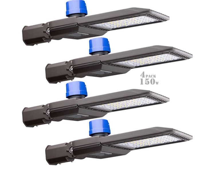 Photo 1 of 150W Parking Lot Lights (Eqv. 600W HPS) 5000K Led Parking Lot Lights Dusk to Dawn, ETL LED Pole Light, IP65 Waterproof, SlipFitter Mount Energy Saving Upto 1100KW*4/Y(5Hrs/Day) -4Pack