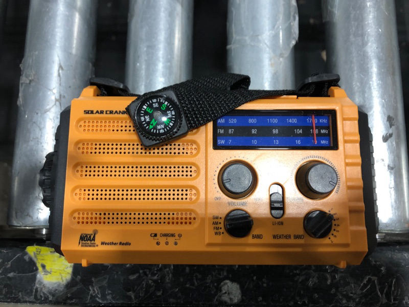 Photo 1 of Emergency Radio with NOAA Weather Alert, Portable Solar Hand Crank AM FM Shortwave Radio for Survival,Rechargeable Battery Powered Radio,USB Charger,Flashlight,Reading Lamp,SOS Alarms for Home Outdoor Yellow