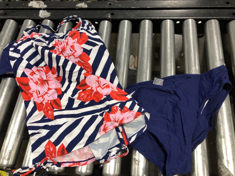 Photo 1 of 2 PIECE BIKINI 
FLORAL/BLUE/WHITE PINK
SIZE- XL