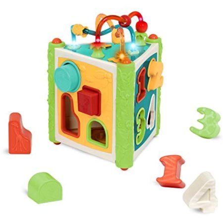 Photo 1 of Battat – Activity Cube & Shape Sorter – 8 Shapes & Bead Maze – Music & Lights – Learning Toy for Toddlers Kids