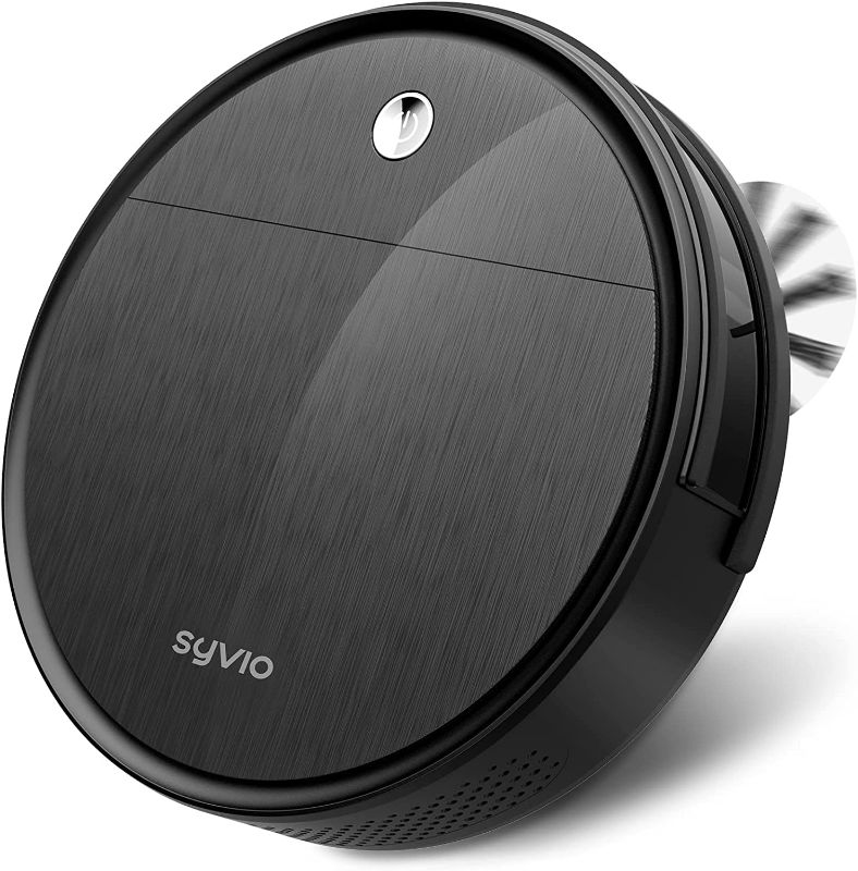 Photo 1 of syvio Robot Vacuum, 2500Pa Strong Suction, Super-Thin Robotic Vacuum Cleaner, Quiet, 4 Modes, 150min Runtime, Timer, WiFi/Remote Control, Self-Charging RoboVac for Pet Hair, Hardfloor, Short Carpet
