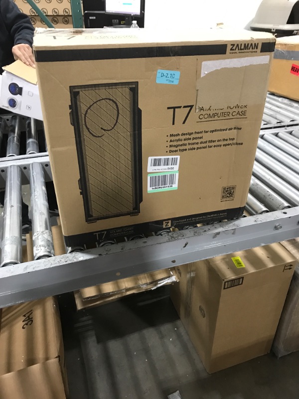 Photo 1 of Zalman T7 ATX Mid Tower Premium Computer PC Case with Pre-Installed Two(2) 120mm Fans, Tinted Acrylic Side Panel & Patterned Mesh Design, Black