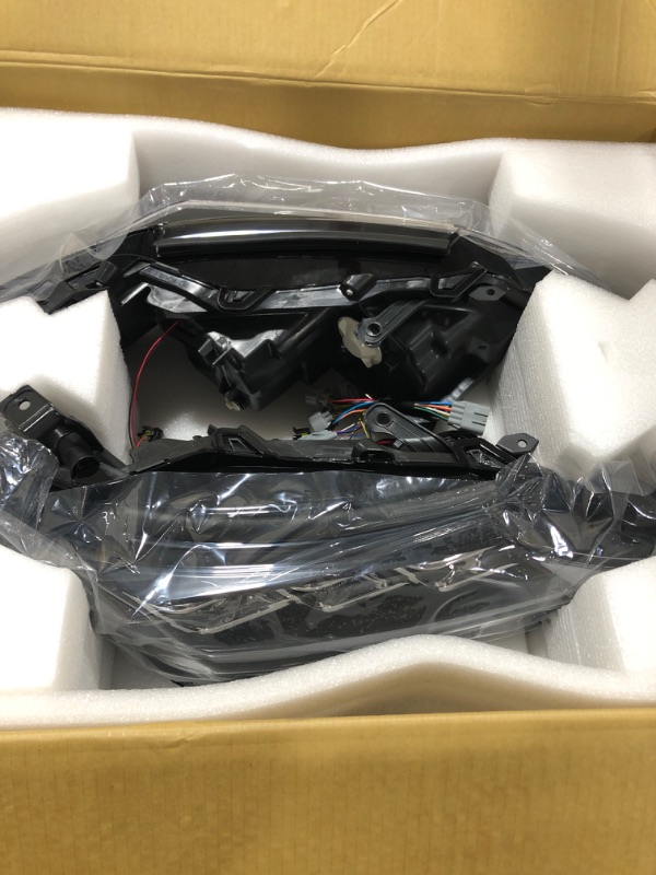 Photo 1 of YHY LED Headlights for Toyota Camry SE LE XSE XLE TRD 2018 2019 2020 2021 2022 2023 Headlights Assembly 6 Lens DRL Red Demon Eye with Sequential Turn Signal/Blue Start Up Animation