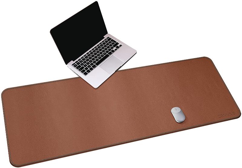 Photo 1 of CENNBIE Leather Desk Pad – Large Mouse Pad - Desk Mat Home Office Desk Accessories Desktop Protector Non Slip Writing Desk Blotter (59 x 23.6 inch – Light Brown)
