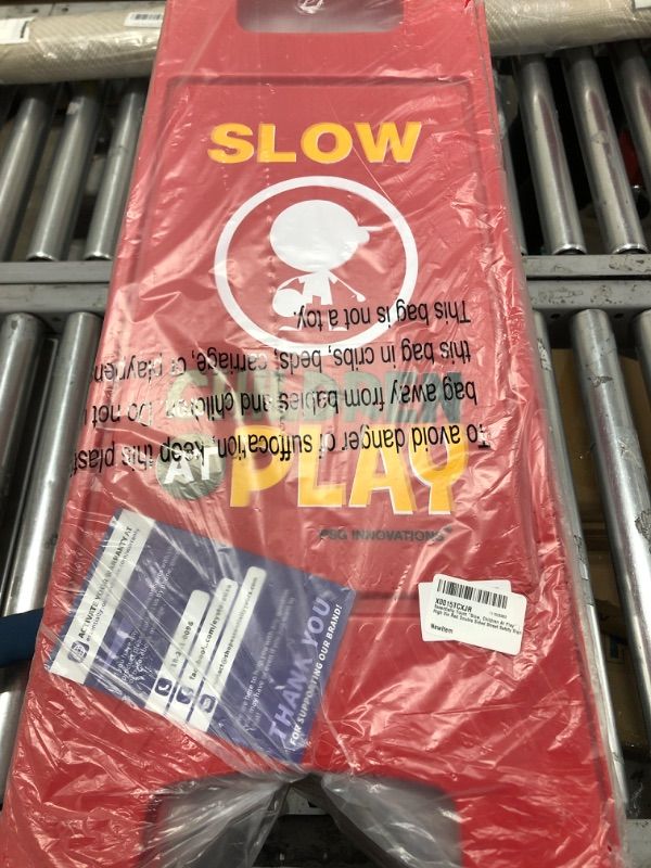 Photo 2 of Essentially Yours "Slow, Children At Play" | High Vis Red Double Sided Street Safety Sign
