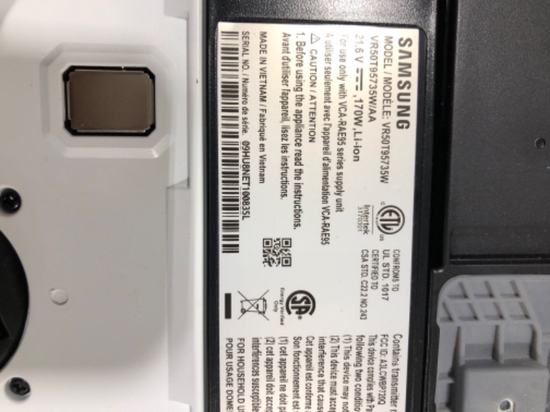 Photo 7 of SAMSUNG Jet Bot AI+ Robot Vacuum Cleaner w/ Object Recognition, Intelligent Cleaning, Clean Station, 5-Layer Filter, Touchless Dust Removal for Hardwood Floors, Carpets, VR50T95735W, White