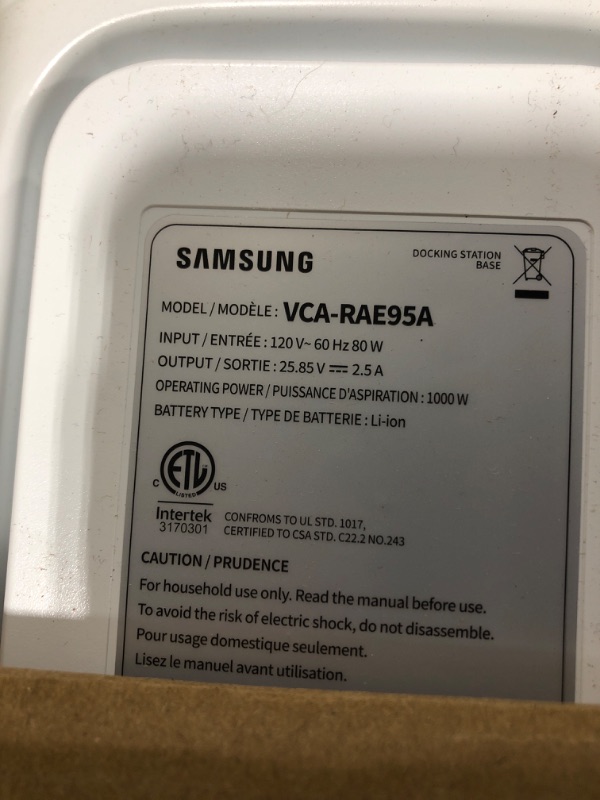 Photo 2 of SAMSUNG Jet Bot AI+ Robot Vacuum Cleaner w/ Object Recognition, Intelligent Cleaning, Clean Station, 5-Layer Filter, Touchless Dust Removal for Hardwood Floors, Carpets, VR50T95735W, White